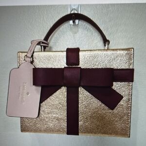 Authentic KATE SPADE Elegant Metallic Rose Gold Crosby Satchel Magnetic Snap NEW